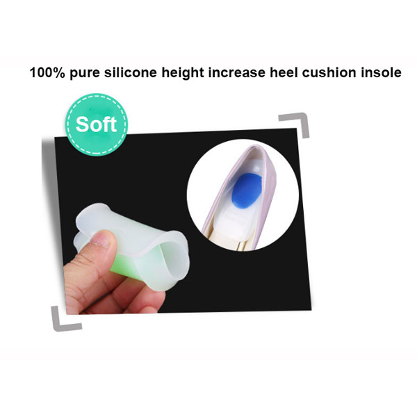 100% Pure Silicone Height Increase Heel Cushion Insole For Adults ZG -346