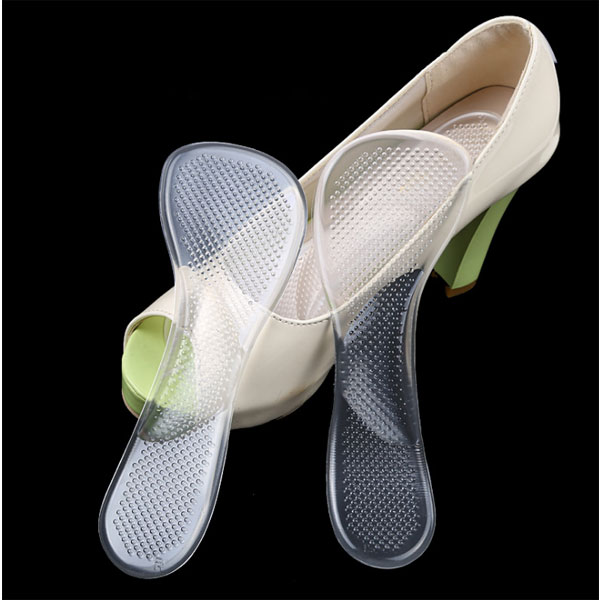 Nova Durable Self Sticky Gel Bone Shape Suede Cover Women High Heel 3 /4 Silicone Gel Insoles For Ladies ZG -354