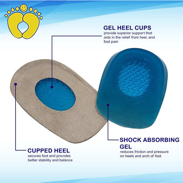 Gel Heel Cups for Heel Spurs Massaging Cushions Providencie Foot Relief: sola160; ZG -1897