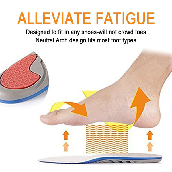 Amazon Hot Selling Silicone Gel Insole Arch Support Sport Massage Insoles para Adultos ZG -266